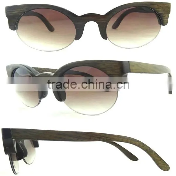 Individualized Eco-friendly Semi- Rimless Wood Sunglasses photo-3