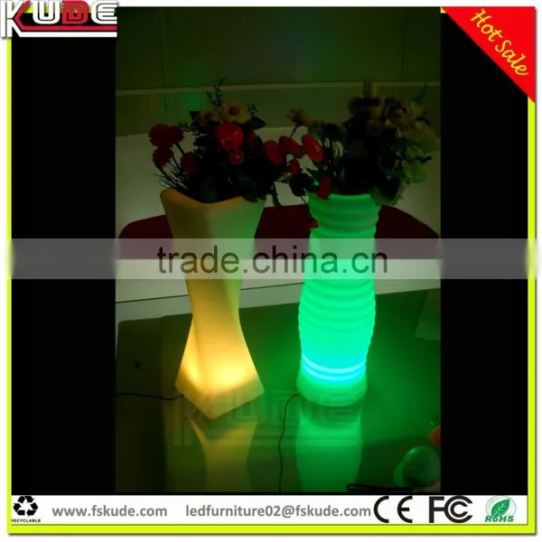 PE Plastic Material LED Round Flowerpot/planter Pot With RGB Light Glowing photo-3