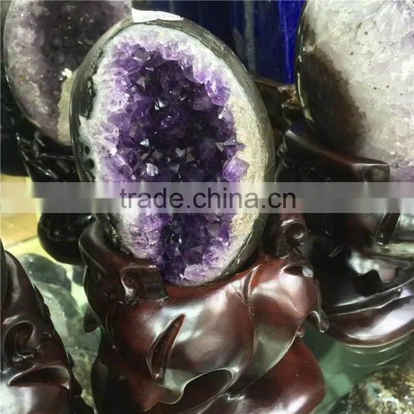 Natural Amethyst Geode Dragon Egg Crystal Geode For Sale photo-2