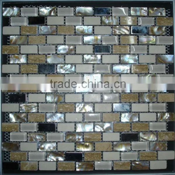 SHELL AND STONE GLASS MOSAIC