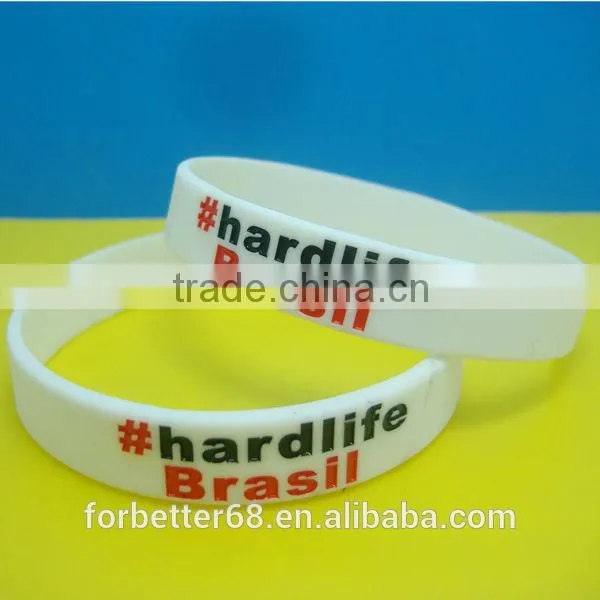 Debossed Inkfilled Wristbands /engraved Silicone Wristbands /Inkfilled Bracelets