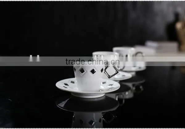 Kinds of Shape Ceramic Mug With Geometry Handle photo-2