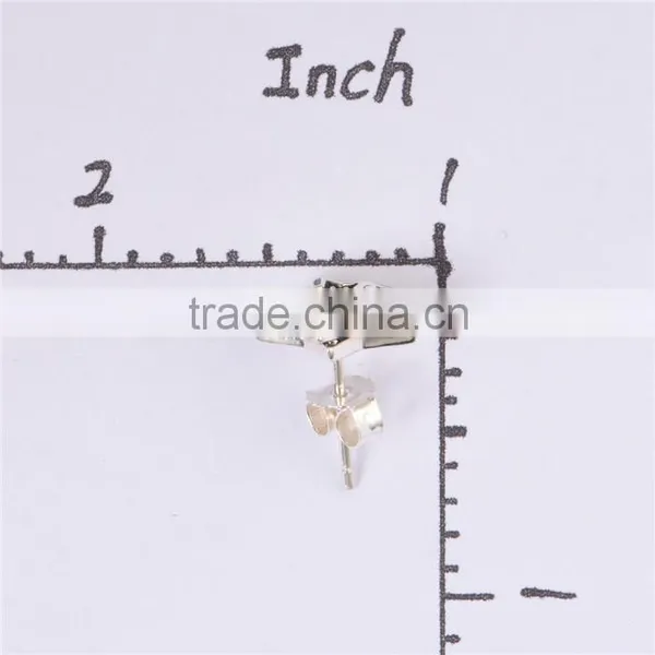 Simple Design Star Shape Stud Silver Earrings For Women photo-5