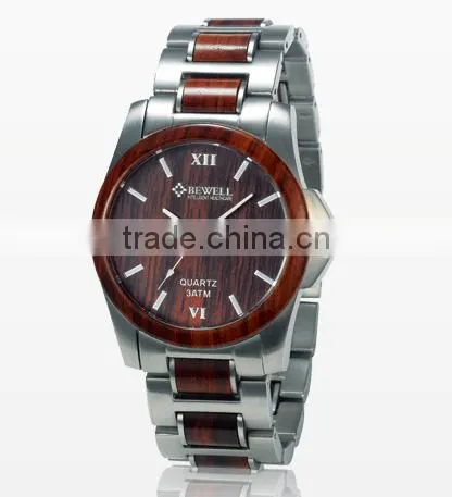 Hot Sale Stainless Steel Wooden Watch For Men