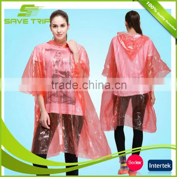 Printed LOGO Mini PE Plastic Rain Poncho Ball With Keyring photo-2