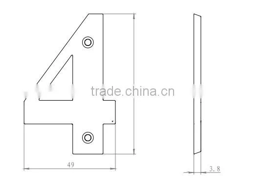 Modern Manufacture Metal Door Numbers and Letters Design,Polished MIRROR Color Door Numbers photo-6