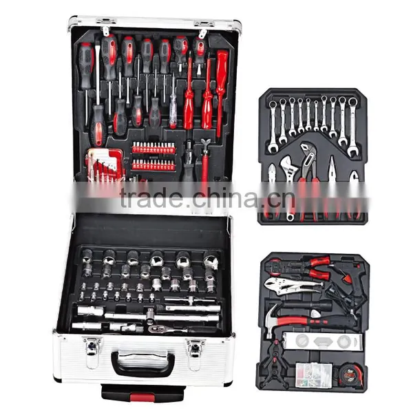 188pcs Trolley Aluminium Case Hand Tool Set, Metal Box Complete Hand Tool Kit Set photo-2