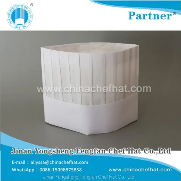 25cm Height Special White Round Top Cook Cap With Hook and Loop photo-2