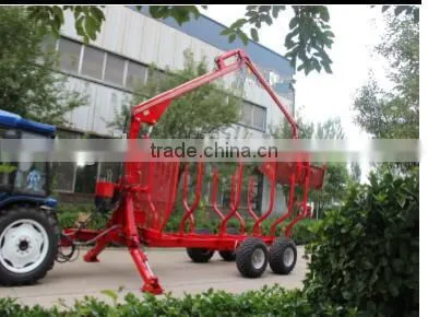 Tractor Use Forest Hydraulic Log Trailer Wood Wagon Timber Loading Trailer Log Wagon With Crane Grapple photo-4