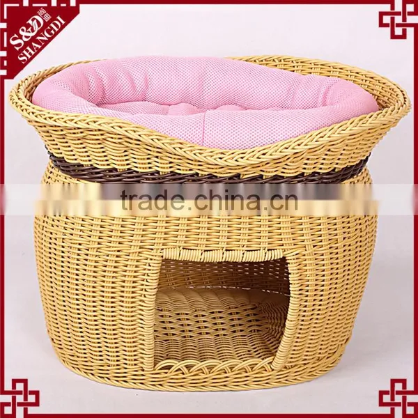 Latest Wicker Hand Made Cat Pet Product Two-tier Cat Beds Wholesale photo-2