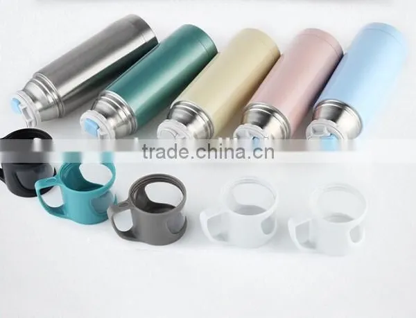HOT SALE!!!!double Wall Stainless Steel Vacuum Flask With Glass Lid Cup photo-3