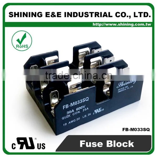 FB-M033SQ Equal To Bussmann 600V 30 Amp 3 Pole 10x38 Midget Fuse Box photo-2