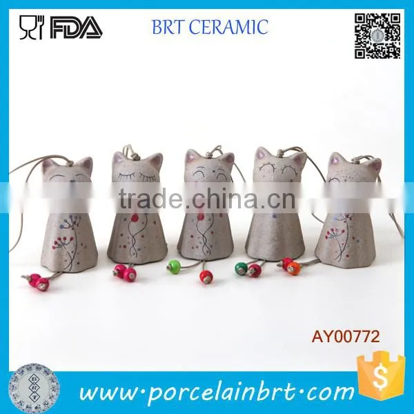 Home Decor Cat Ceramic Wind Chimes photo-2