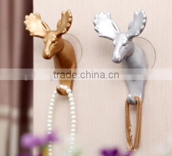 Wholesale Stock Deer Shaped Resin Decorate Sucker Wall Hook photo-2