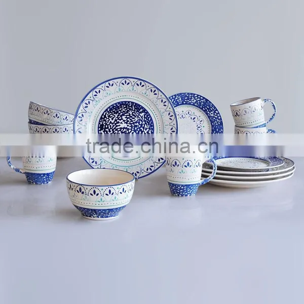 16pcs Ceramic Dinnerware Set With Hand Painting, Handpainted Dinnerware Set photo-2
