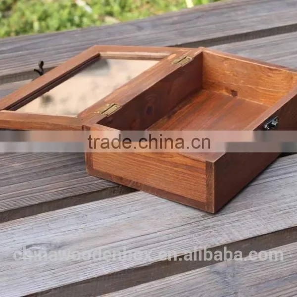 2015 Refinement Antique Wooden Box With Glass Lid photo-2