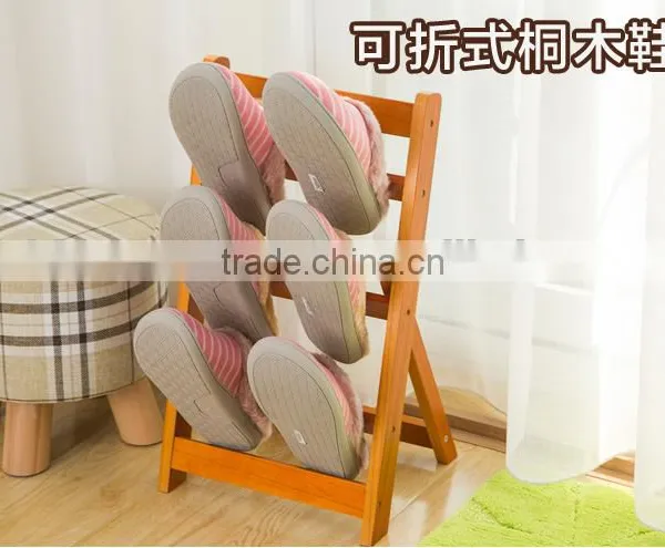 2017 Hot Selling Wooden Folding Shoe Rack photo-2
