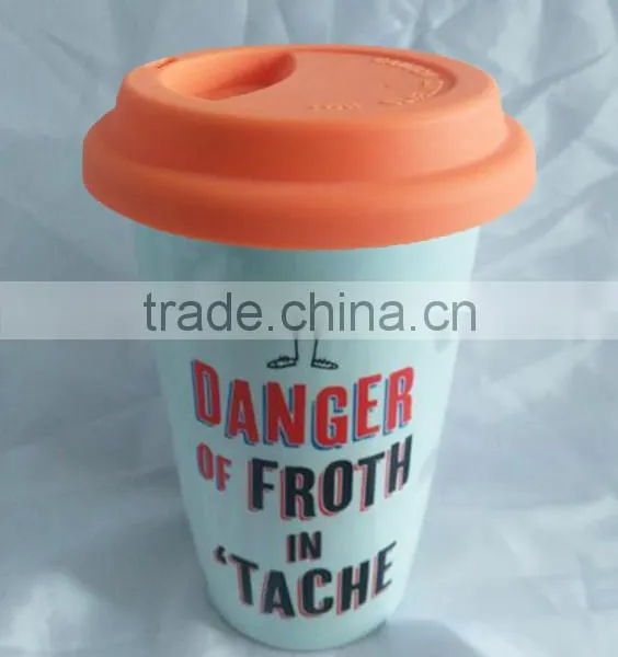 Ceramic Material Heat Resistant Double Wall Drinking Mug for Travel photo-4