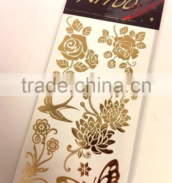 Foil Tattoo Fashion Sticker, Temporary Tattoos Sticker. Easy to Apply & Remove, Nontoxic, Waterproof, Lasts for Days Sticker photo-3