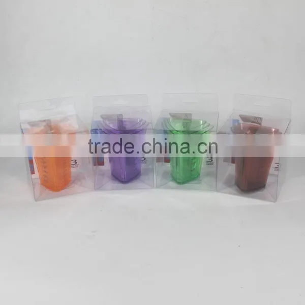 Set of 3pcs Small Measuring Cups in Trilateral Figure photo-3