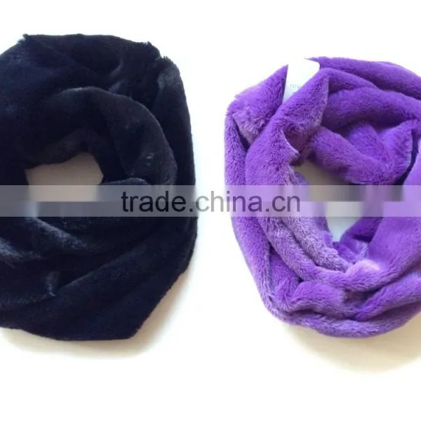 Cashmere Black Color Fashion Winter Knitted Factory Produce Fashion Circle Round Scarf photo-2