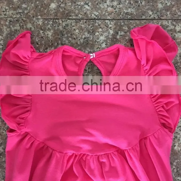 Toddler Girls Soild Color Cotton Romper Flutter Sleeve Romper Baby Bulk Boutique Baby Girl Rompers Wholesale 2016 photo-2