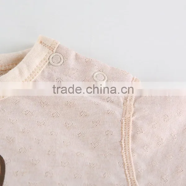 Factory Price Organic Cotton Baby Girls' Organic Short Sleeve Romper Organic Baby Clothes photo-3