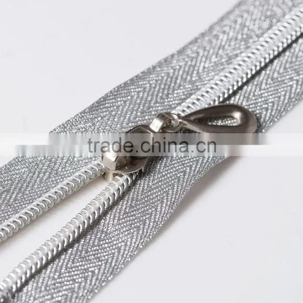 5# Open End Silver Teeth Nylon Zippers photo-2