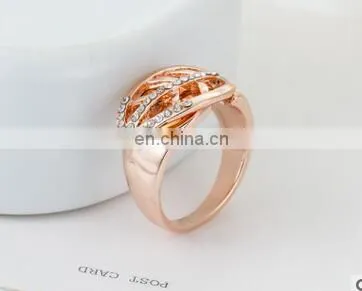 Engagement Women Rings Jewelry Gold Color Fashion White AAA CZ Cubic Zirconia Leaves Ring For Female Wedding Gift photo-3