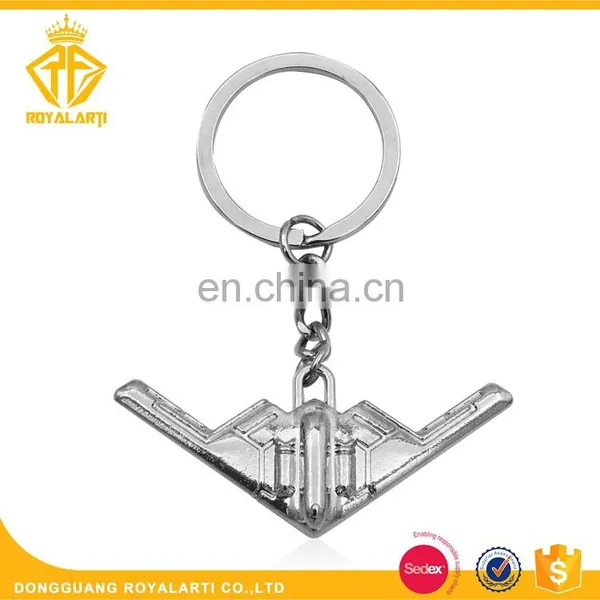 Custom 3D Zinc Alloy Plane Keychain in Shiny Silver Plating photo-4