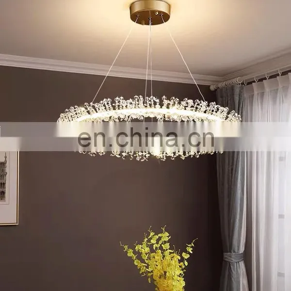 Modern LED Crystal Pendant Lamp Romantic Round Chandelier photo-3