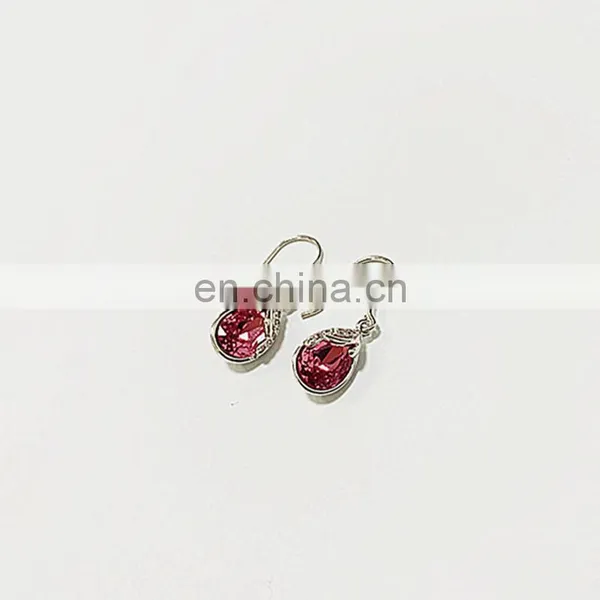 New Fashion Crystal Rhinestone Raindrop Shape Zircon Stud Hoop Large Pendant Earring S925 Silver photo-2