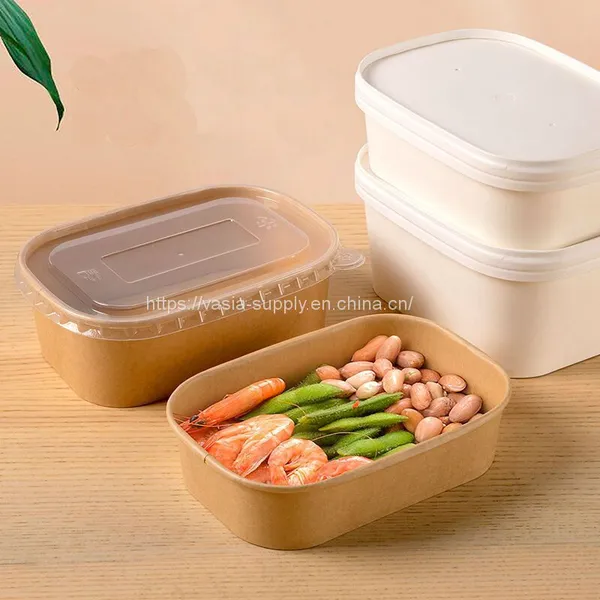 China Food grade Disposable Rectangular Paper Bowl