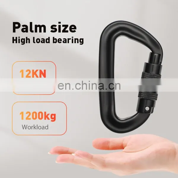 JRSGS Customized Small Keychain Carabiner Snap Lock Hook Tool Aluminum D Shape Rock Climbing Carabiner Clip S7802 photo-4