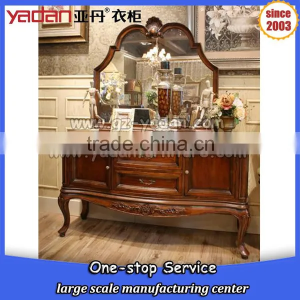 Antique Wooden Dressing Table Designs for Bedroom With Mirror and Stool Quality Choice photo-6
