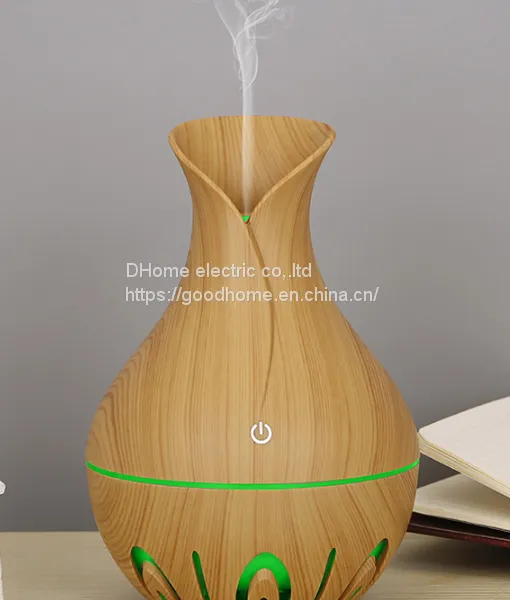 New Hollow-out Wood Grain Vase Humidifier Aromatherapy Machine（Wechat:13510231336）