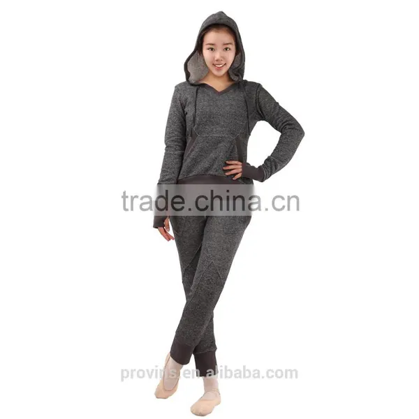 Women Dance Wear, Dance V Neck Thumb Hole Hoodie Top, Ballet Dance Warmer photo-3