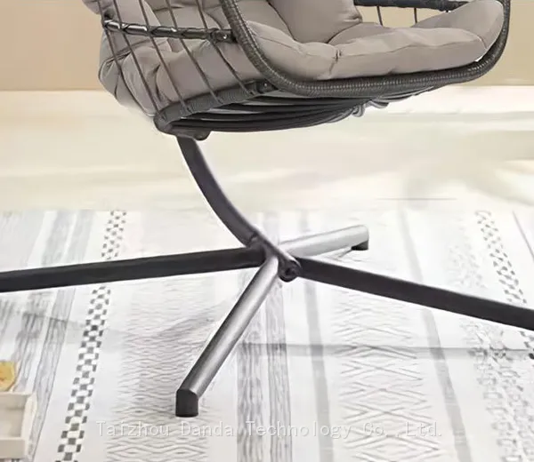 Durable Modern Outdoor Furniture Hanging Egg Swing Chair With Cushion PE Rattan Metal Frame Living Room Hotel Bedroom Courtyard photo-2
