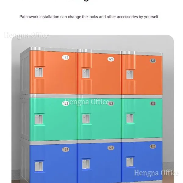 HN-WSR4 All-weather Outdoor Lockers for rSki Resorts, Orange,UV-resistant ABS, Moisture-proof & Adjustable Shelves for Winter Gear