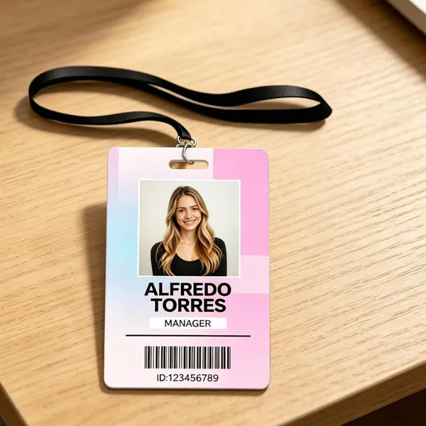 Custom Id Badge, Personalized Employee Photo Identification Card, Customized Plastic ID Card for Office Worker Doctor Nurse Student