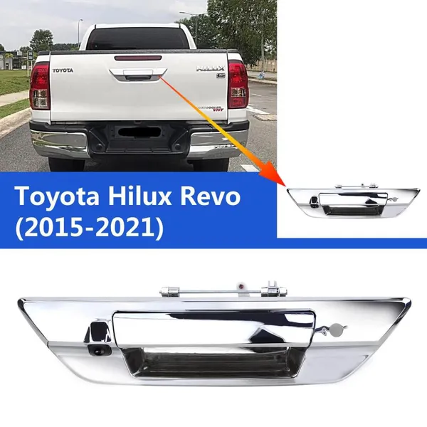 EnruigeOK For Toyota Hilux Revo 2015-2021 Chrome Tailgate Handle Rear View Backup Camera photo-2