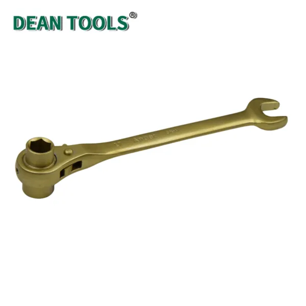 Non-Sparking Ratchet Combination Wrench,Ratcheting Wrench,Gear Spanner, Aluminum Bronze Alloy photo-3
