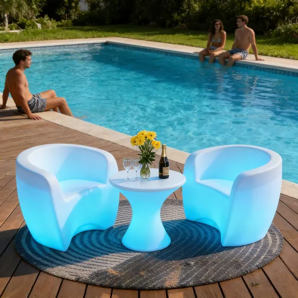 Modern Waterproof Bar Tables and Chairs for Hotel & Living Room Use Commercial Grade Indoor/Outdoor Activity Furniture photo-5