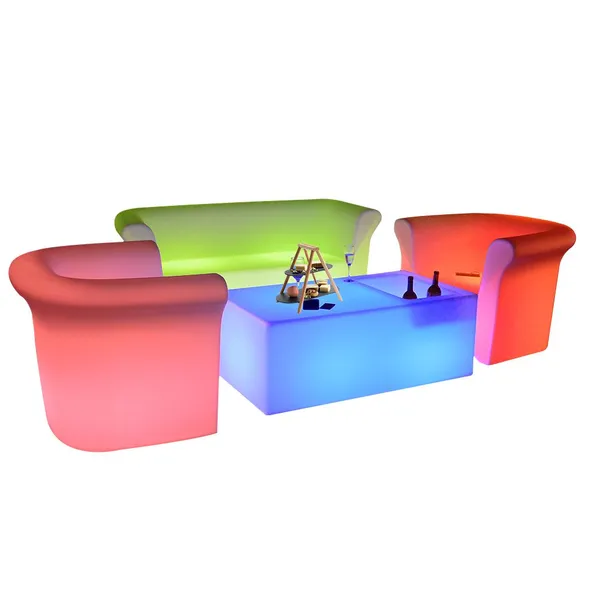 LED Bar Luminous Furniture Set Coffee Shop Luminous Table and Chair Customization Terrace Atmosphere Table and Chair