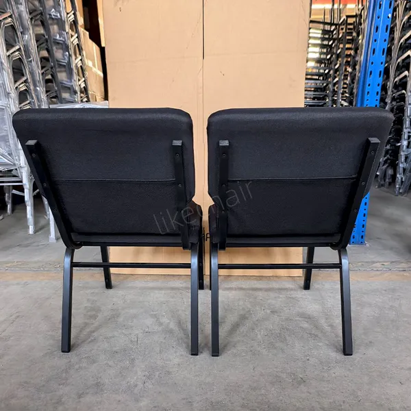 Wholesale Modern Comfortable Stackable Black Steel Metal Leg Commercial Theater Dining Hotel Auditorium Outdoor Padded photo-2