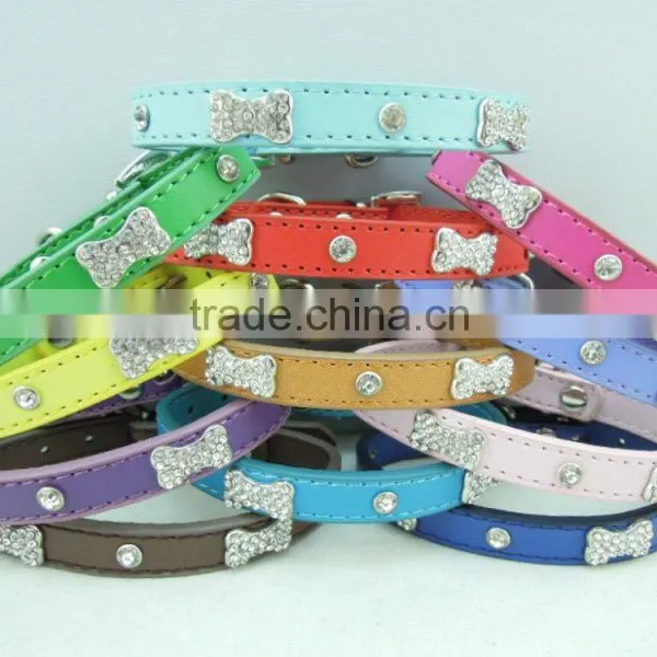 Pet Collar Manufacturers Selling Crystal Bone Decoration Dog Collar photo-2