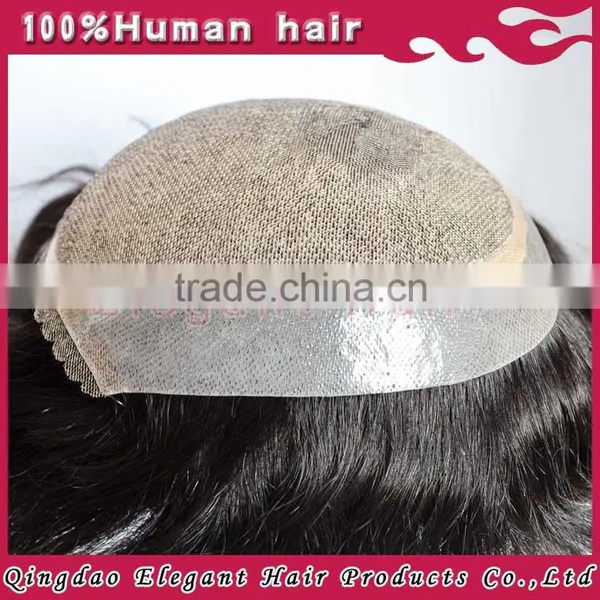 Qingdao Elegant Hair 100% Remy Top Quality Men Toupee