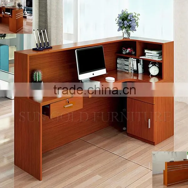 Black Wooden Used Reception Counters Modern Front Desk Design (SZ-RTB006-2) photo-5