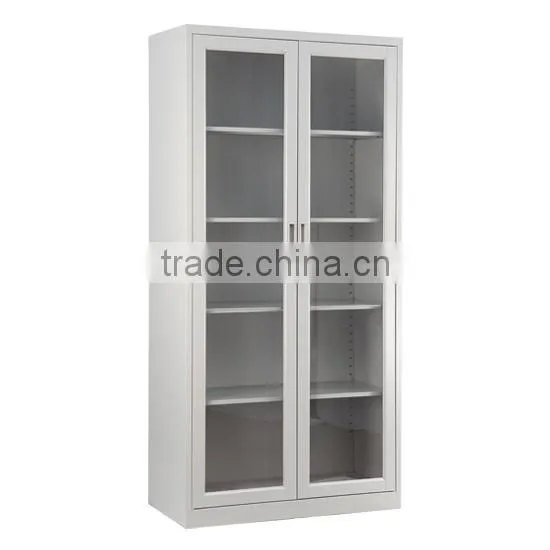 Glass Door Metal Modern Public Office Bookcase