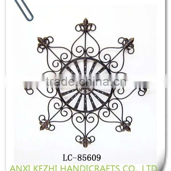 LC-80128 Wholesale Metal Iron Antique Hanging Craft Wall Decor With Tealight Holder photo-3